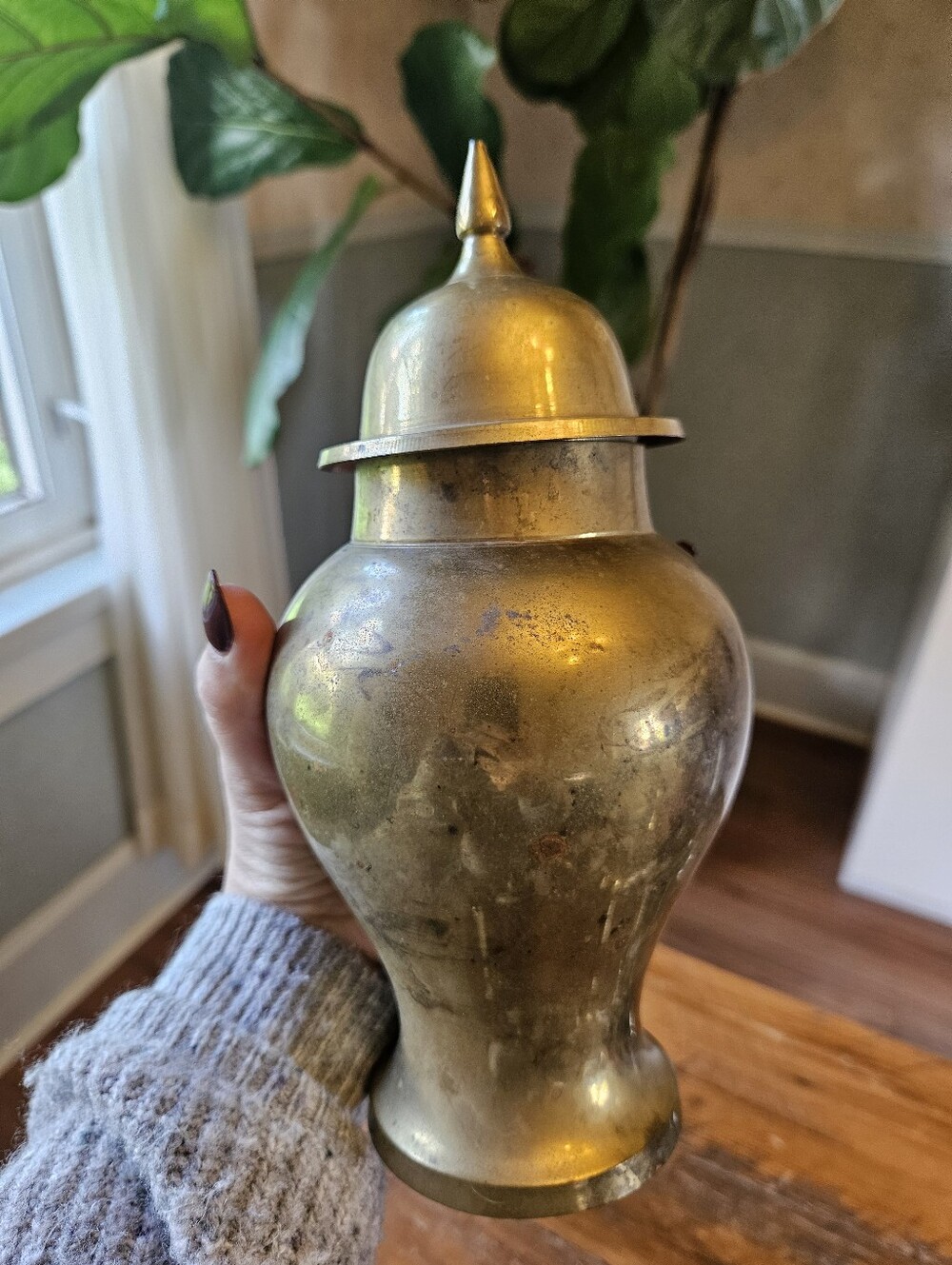 Vintage Brass Urn w/ Lid